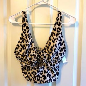 NWT Cheetah print Old Navy bikini top SZ M